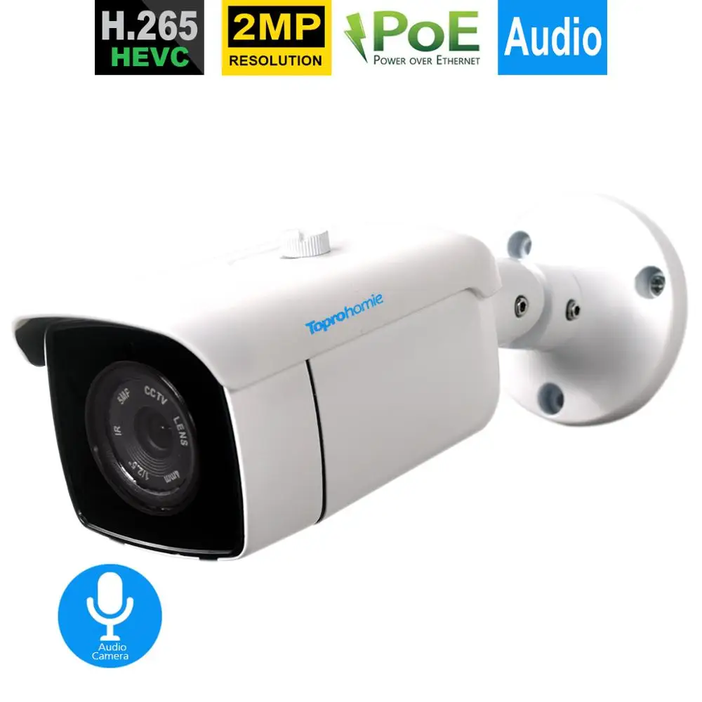 IP камера TOPROHOMIE H.265 48 В 2 МП POE 1080P 25 кадров/с|Камеры видеонаблюдения| |