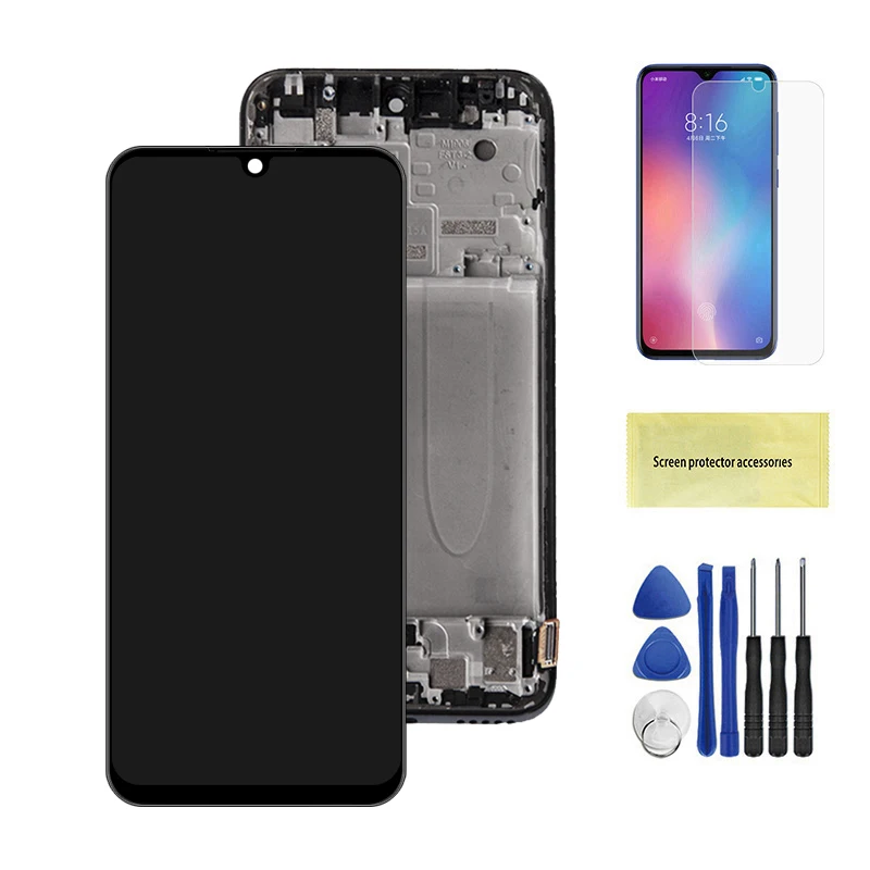 Black With Frame ЖК-дисплей для Xiaomi mi A3 ЖК-дисплей кодирующий преобразователь сенсорного экрана в сборе запасные части для Xiao mi A3 CC9e ЖК-экран - Цвет: Black With Frame