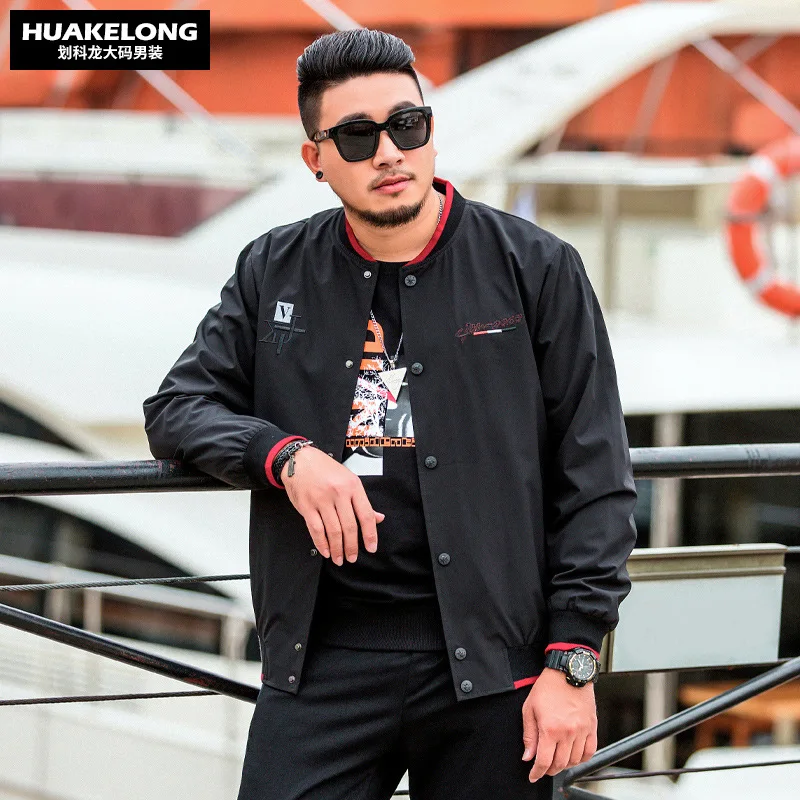 

Draw Kelon Popular Brand Large Size Plus-sized Menswear 2019 Spring New Style Jacket Single Breasted Embroidery MEN'S Coat Loose