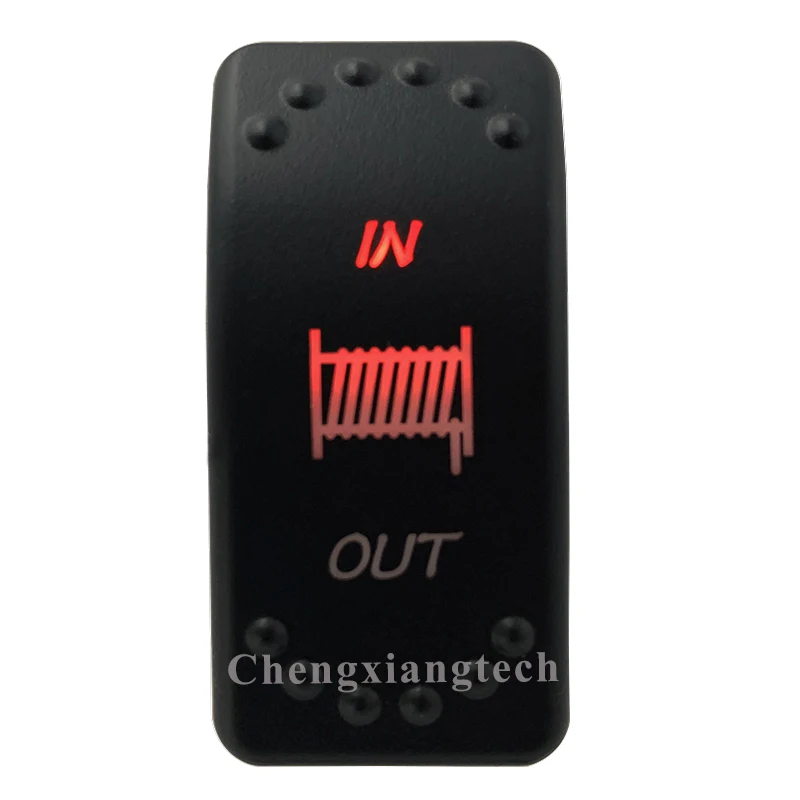 

12V/24V Red Led 7P (On) Off (On) DPDT Momentary Rocker Switch Winch In Out Waterproof for Car Boat Truck Circuit Breaker