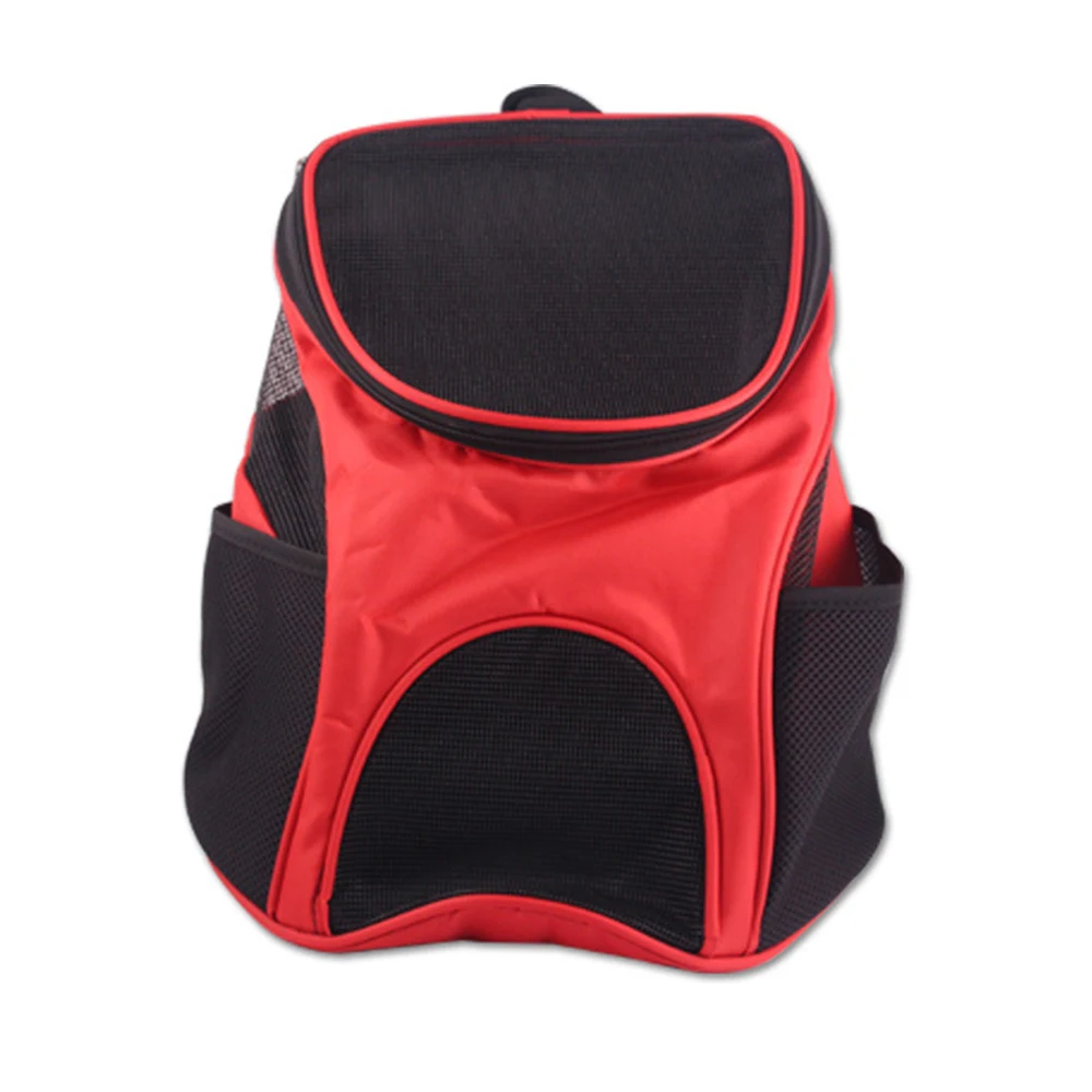 Сетка для домашних животных, удобная сумка для переноски щенка, двойная сумка на плечо, рюкзак для перевозки кошек, переносная дышащая сумка для путешествий на открытом воздухе - Цвет: red