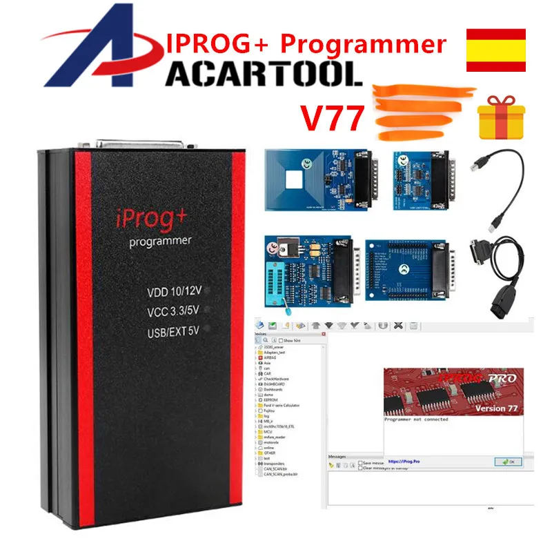

v77 Hot Iprog+ Iprog Pro Programmer Support IMMO + Mileage Correction + Airbag Reset till the year 2019 Replace Carprog/Full