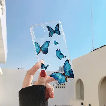 

Sinocom Handa Transparent Butterfly phone case For iphone 11 Pro Xs MAX XR X 7 8plus clear soft TPU back Cover case fundas coque