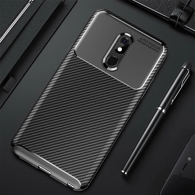 

For LG V40 V50 K40 G8 ThinQ Stylo 5 Carbon fiber Phone Case Shock-Absorption Ultra Silicone Cover For Man