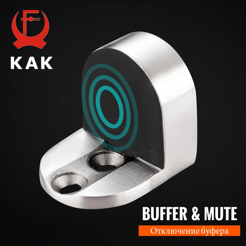 KAK 304 Solid Stainless Steel Door Stop Heavy Door Retainer Cylindrical Floating Magnetic Stopper Furniture Hardware