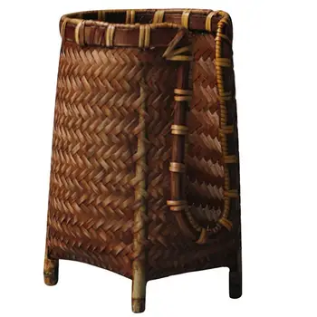 

Bamboo Cup Cage Draining Teacup Rack Cup Holder Weaving Teacup Holder Bamboo Cup Cage For Home Kitchen Office 7.5X7.5X13cm