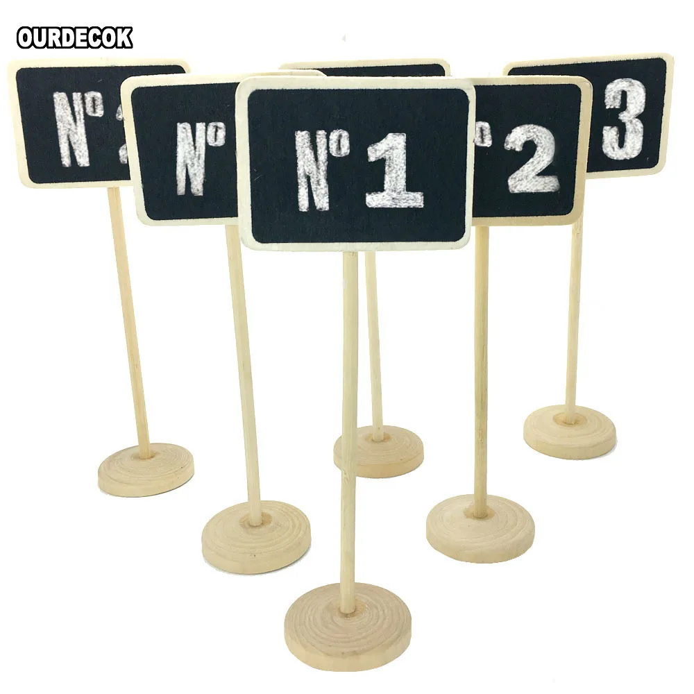 5 шт. мини деревянная доска на палочке подставка держатель стол номер тег для