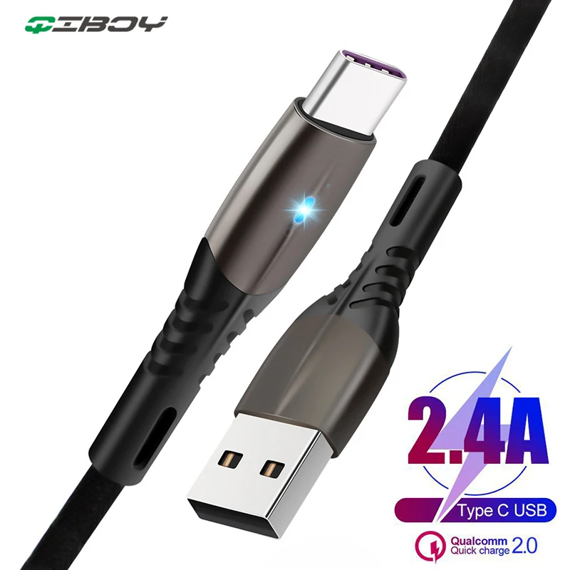 

USB Type C Cable 2.4A USB C Cable Fast Charging For Samsung S9 S8 A50 Xiaomi mi8 Huawei P20 Type-c Data Cord Mobile Phone Cables