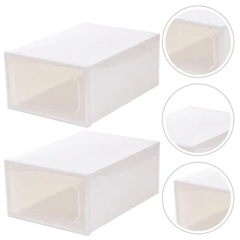 

Shoes Storage Case Dust-proof Transparent Creative Visible Clamshell Shoes Case Shoes Storage Box Storage Case for Hotel Condo H