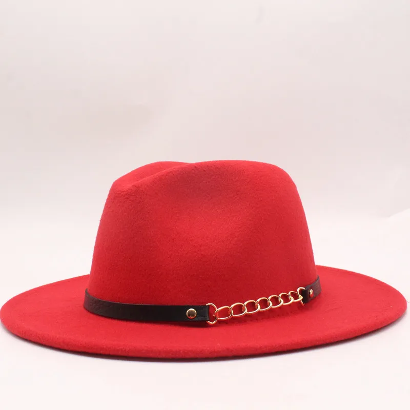 Горячая мода бренд сплошной цвет Дамы Винтаж Fedora мужчина женщина топ шляпа зима широкими полями фетровые шляпы классический jazzy кепки шерсть