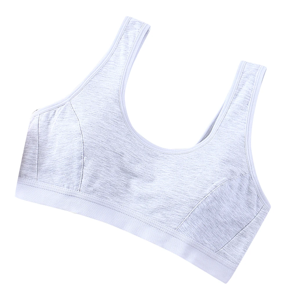 Teen Solid underwear 12 year old  Lovely Girl Training Bra Underwear Vest Top Wireless Cotton Bralette Racerback белье женское
