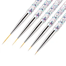

5Pcs/Set Nail Art Liner Drawing Pen Brush DIY UV Gel Grid Line Stripes Painting Pen Acrylic Handle Salon Tips Manicure Tools