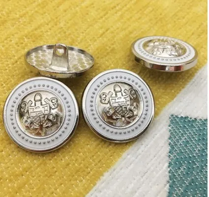 Wholesale 10 pcs fashion High-grade metal silver whiteFlower jacket Overcoat Shirt Cotton coat Button size 25mm Free shipping - Цвет: NO1 size 25mm
