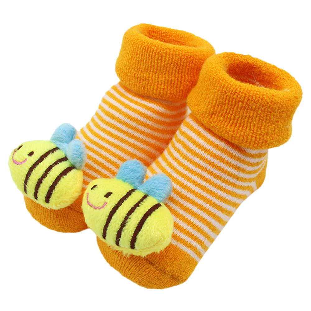 В году, новые хлопковые нескользящие носки для новорожденных девочек и мальчиков с милыми звездами теплые детские носки для малышей - Цвет: C