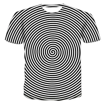 

3D Vertigo Hypnotic Striped Print T Shirt Men Women Hipster Funny T Shirts Harajuku Streetwear Short Sleeve T-shirt Men Camiseta