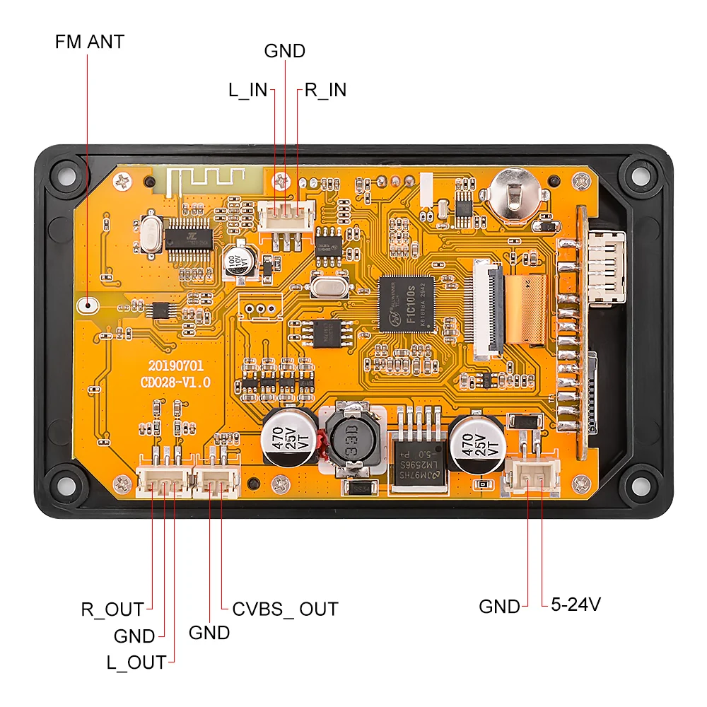 Decodificador de Áudio Módulo de Decodificação Som de Casa Aiyima Bluetooth Rádio fm Digital Diy Alto-falante Amplificador 5.0 Usb tf - Image 4