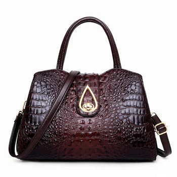 

Diysomes Womens PU Crocodile Embossed Elegant Handbags Leather Satchel Tote CrossBody Bag