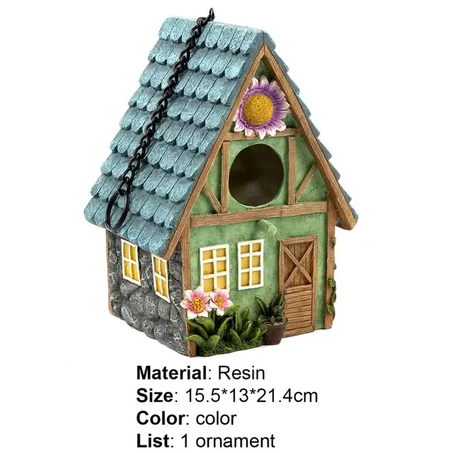 Madárház Többfunkciós Vízálló Kézműves Dekoráció Madárdoboz Függő Medál A Teraszos Udvar Kerti Dekorációhoz - Image 6