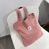 Canvas Corduroy Shoulder Shopping Bags for Women Shopper Daily Handbag Female Environmental Storage Reusable Foldable Totes Bags ► Photo 2/6