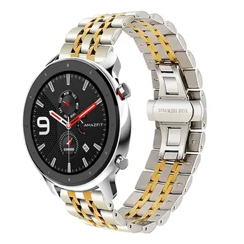 

Stainless Steel Watchband Metal Wrist Strap Bracelet for Xiaomi Huami Amazfit GTR 47mm 42mm for Amazfit Bip lite/Stratos 2 2S/Pa