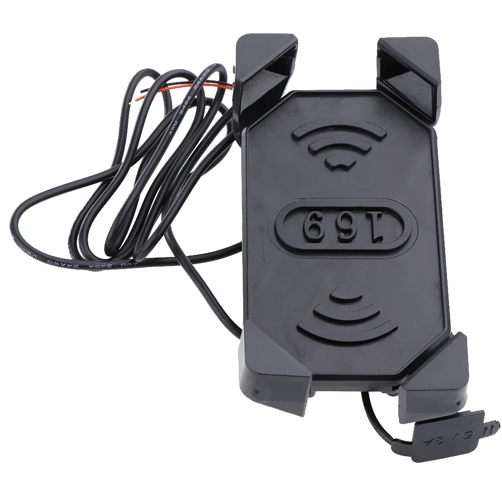 Bicycle Motorcycle Phone Mount Holder,  Bike Cell Phone Grip Stand Holder Shockproof with USB Interface
