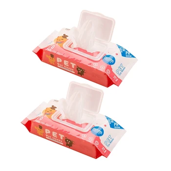 

2 Bags(140Pcs)Pet Wet Tissue Stain Remover Cleaning Paper Towels for Dog Cat Eye Wet Wipes Tear Stain Remover Gentle