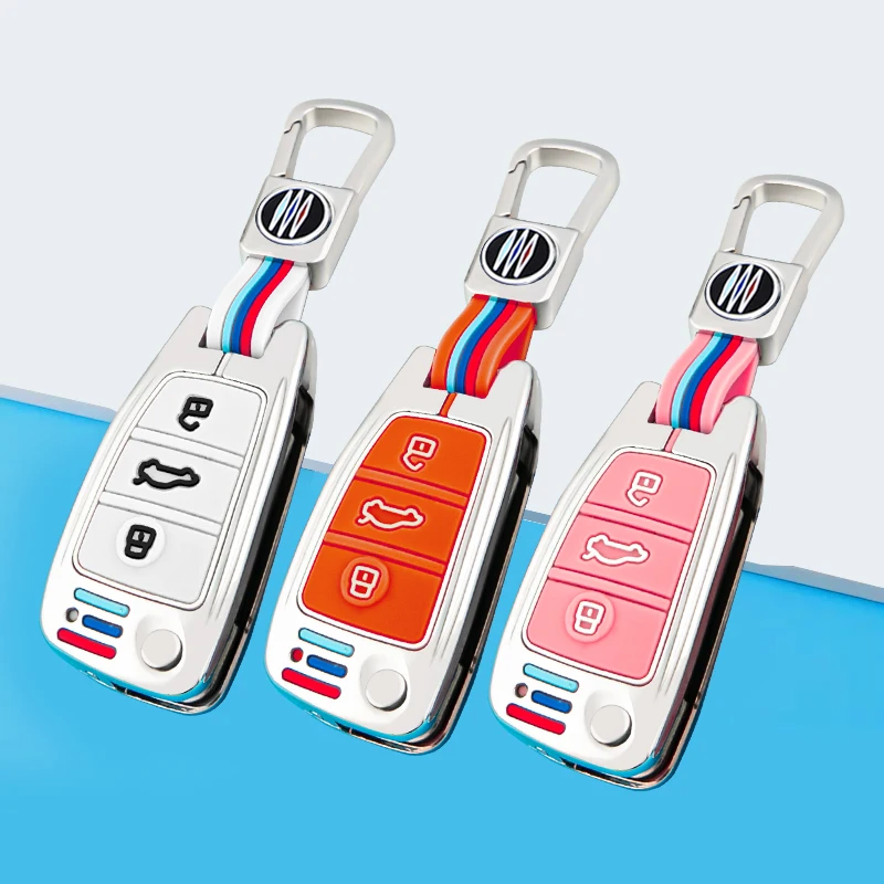 In-Lega-di-zinco-di-Chiave-Dell-automobile-di-Caso-Della-Protezione-Della-Copertura-Per-Audi.jpg Custodia/cover per Chiave/telecomando Per Audi A3 A4 A5 C5 C6 8L 8P B6 B7 B8 C6 RS3 Q3 Q7 TT 8L 8V S3 portachiavi accessori auto - In Lega di zinco di Chiave Dell automobile di Caso Della Protezione Della Copertura Per Audi