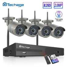 H.265 8CH 1080P 2MP Беспроводная NVR система видеонаблюдения двухсторонняя аудио ИК уличная WiFi ip-камера P2P комплект видеонаблюдения 1 ТБ HDD