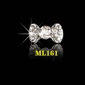(10pcs)ML161 Стразы для нейл-арта, сплав, бант для украшения ногтей, сделай сам, блестящий бант для ногтей, украшение для ногтей, маникюр, 10 шт./лот, шпильки - Цвет: (10pcs)ML161