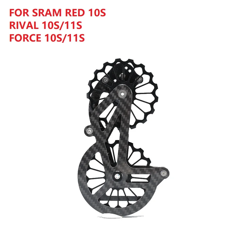 17T Велосипедное углеродное волокно керамический подшипник жокейский приводной ремённой шкив набор задний направляющая переключателя скоростей колесо для SRAM RED RIVAL FORCE - Цвет: 17T Black