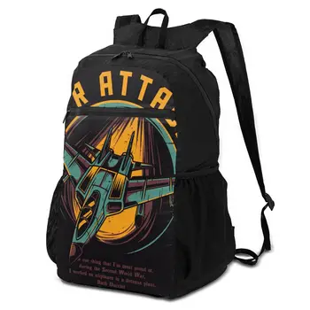 

Air Attack Illustration Lightweight Packable Backpack Foldable ultralight Outdoor Folding Handy Travel Daypack for men women OLN