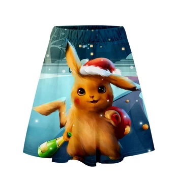 

New Pokemon Detective Pikachu Short Skirt Girl Polyester Casual Fashion Women's Bottoms Cool Summer High Fashion Skirt
