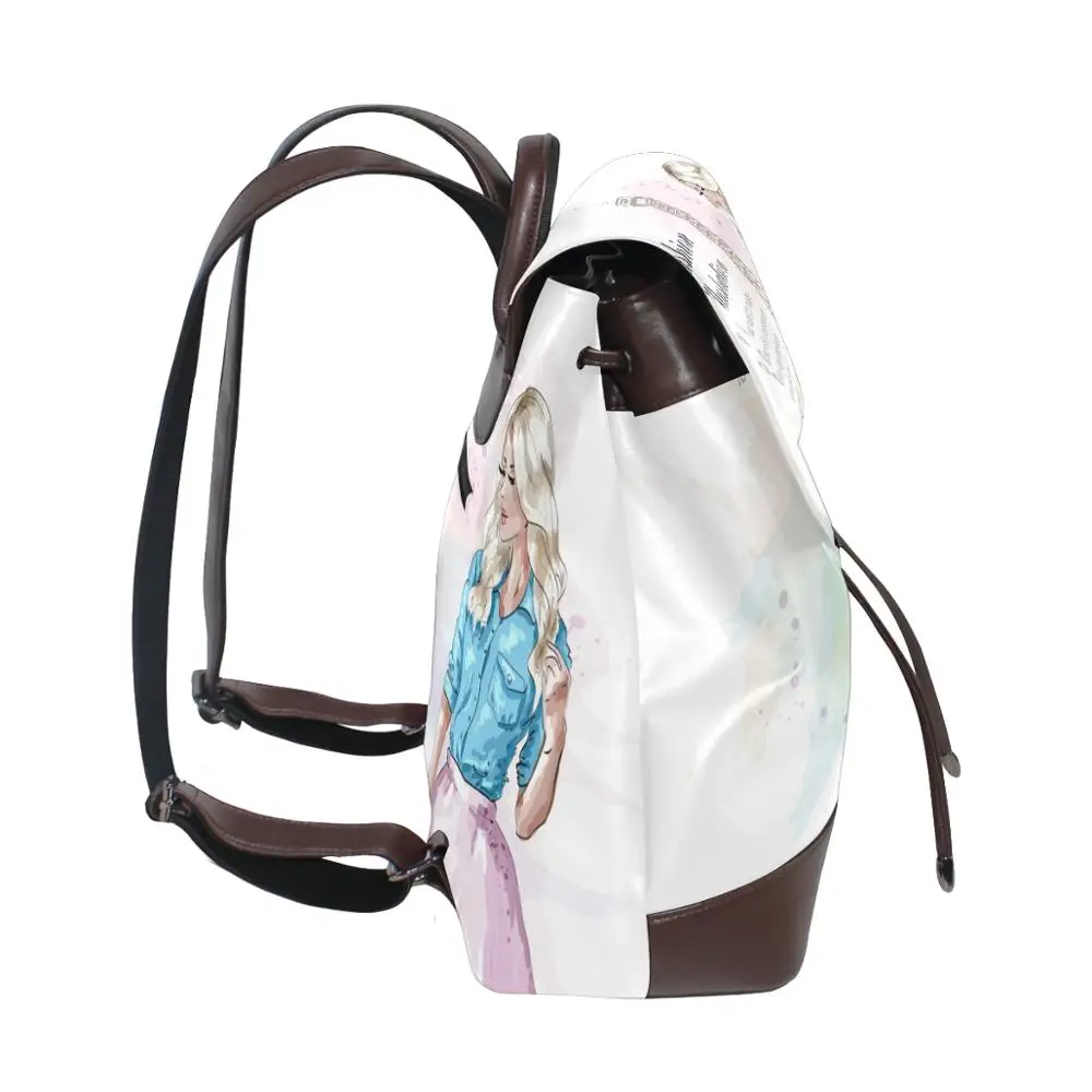 ALAZA, сумка, рюкзаки для женщин, с принтом башни, Модный водонепроницаемый рюкзак, женская мягкая кожаная школьная большая сумка, дорожная сумка через плечо