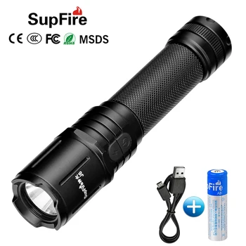 

Supfire J6 portatil LED flashlight EDC USB Rechargeable lamp 18650 flash light, Self Defense Waterproof Camping powerful torch