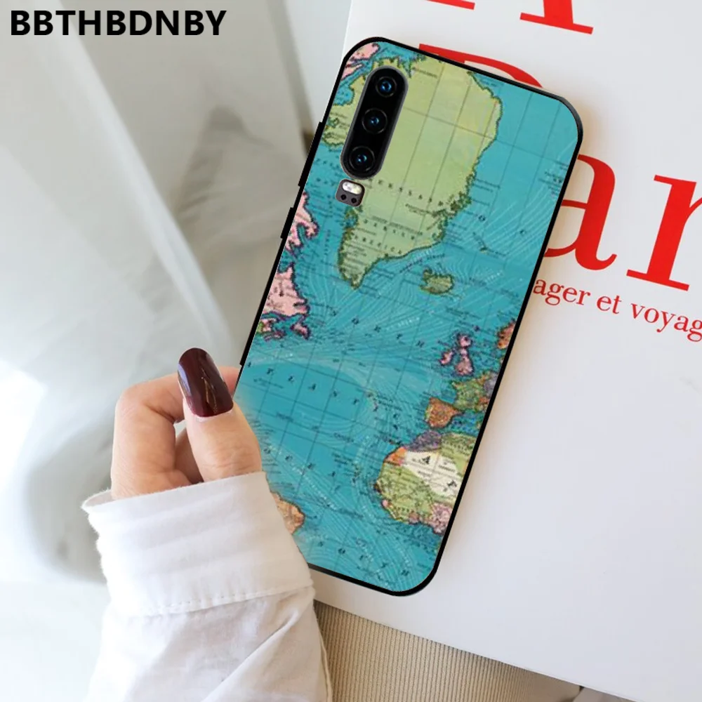 Дорожная карта Ailplane Road sign Cover черный чехол для телефона Huawei P9 P10 P20 P30 Pro Lite smart Mate 10 20