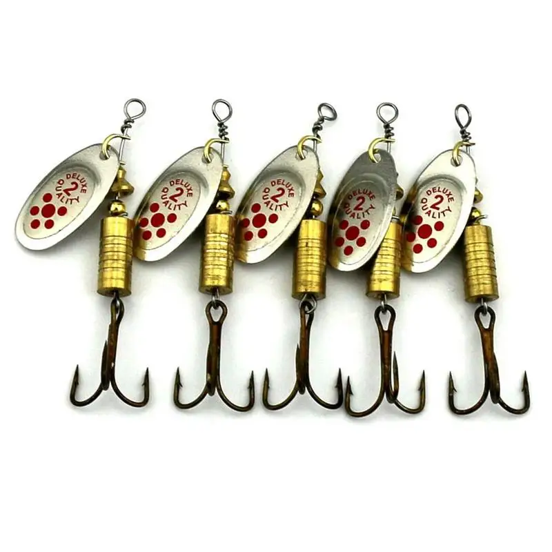 

10 Pcs/Set Metal Fishing Baits Metal Spinner Lures Hook Fishing Gears Tool 7cm