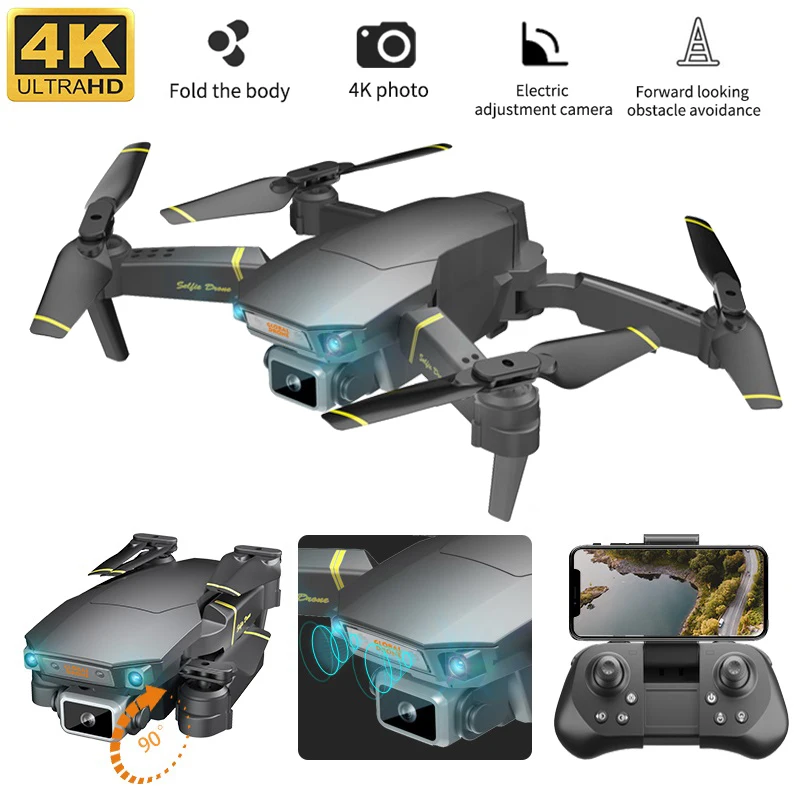 Складные радиоуправляемые дроны GD89 с 4K камерой мини Квадрокоптер WiFi GPS