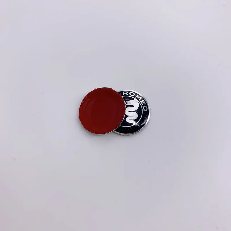 15MM black 10 шт., 11 мм, 14 мм, 15 мм, золотистый, зеленый, черный, ALFA ROMEO, автомобильный логотип, брелок, эмблема, значок, наклейка для Mito Giulietta Spider GT Brera - Цвет: 15MM black