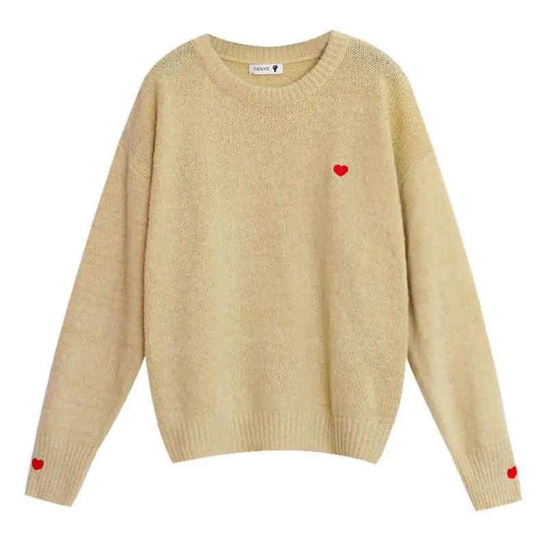 

Knit Sweater Female Lazy Wind Autumn Winter New Korean Student Couple Wild Thickening Pullover Sweater Zuolunouba Women Clothing