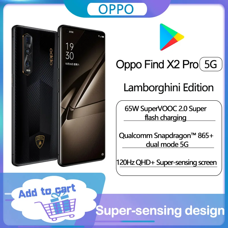 OPPO-teléfono inteligente Find X2 Pro, Original, 5G, Lamborghini,  Snapdragon 865, cámara de 48MP, 6,7 pulgadas, 3168x1440P, 65W, carga  rápida, 4260mAh, 12G, 512G - AliExpress