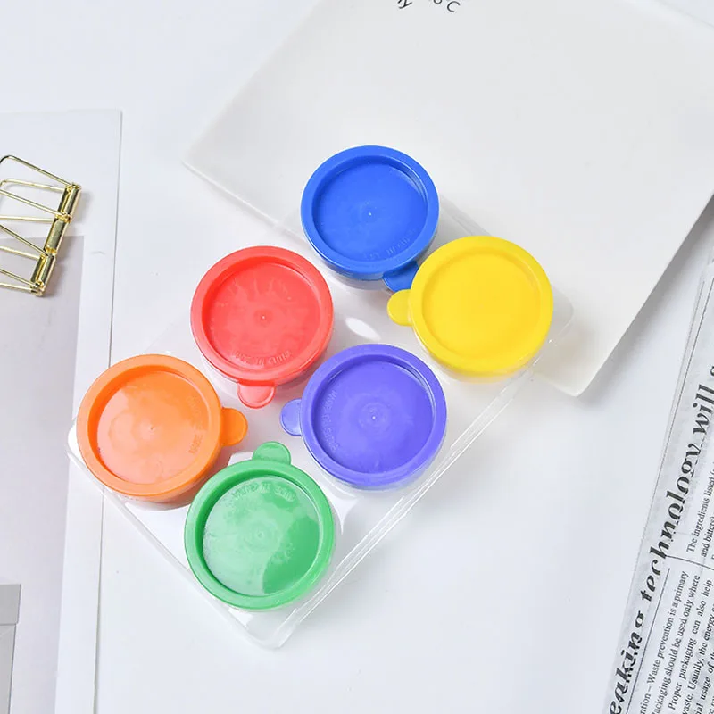 

Children's DIY finger painting 6 Colors Environmental protection Acrylic Paints Set Hand Painted Colorful graffiti Paint Bright