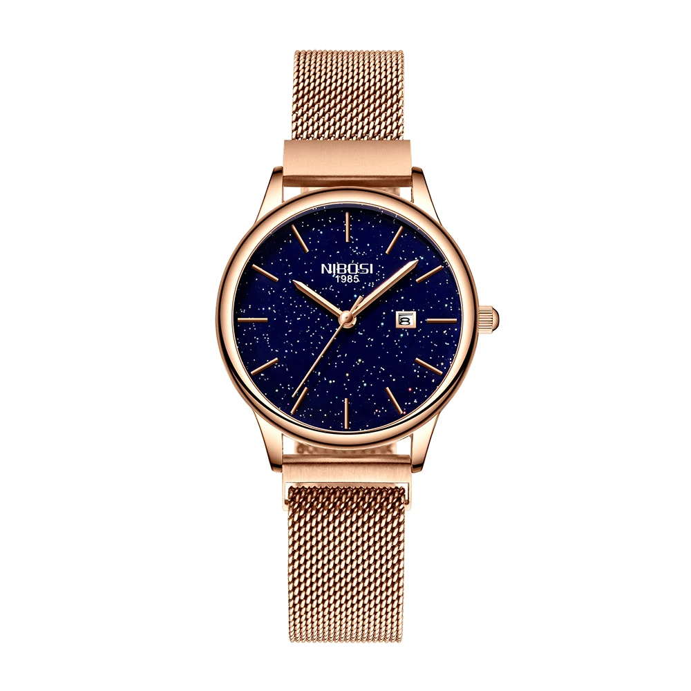 NIBOSI женские часы Топ бренд Роскошные Кварцевые модные подарок дамы браслет