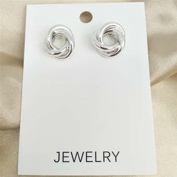 

New round, multi-level, overlapping, circular ear studs -- European and American style, minimalist, metallic, stylish, versatile