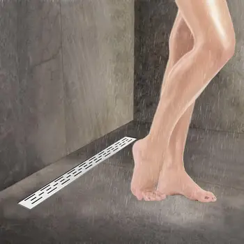

HFD01 80cm Length Stainless Steel Shower Floor Drain Bathroom Long Strip Line Double Seal Deodorant Straight Row Drain