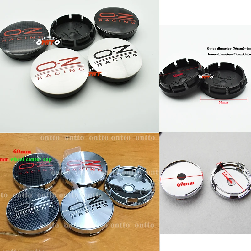 

Wholesale 100pc O.Z OZ Racing Car Emblem Wheel Center Hub Cap Badge Covers 56mm 60mm Dust-proof 3d stickers for skoda audi jeep