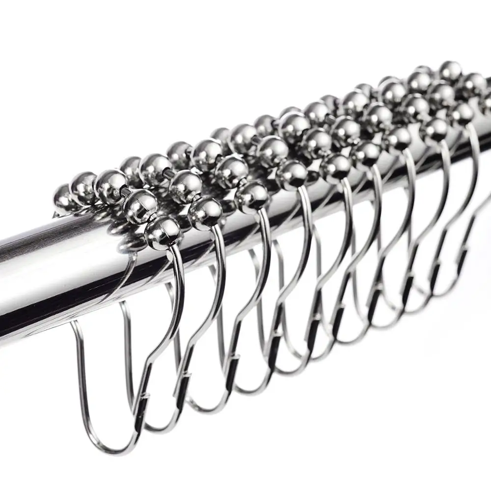 

Shower curtain hook handbag hook sliding roller rust stainless steel ring with clip bathroom pull rod curtain