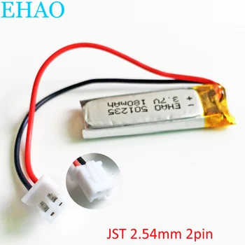 

EHAO 501235 + JST XHR 2.54mm 2pin connector 3.7V 180mAh LiPo Lithium Polymer Rechargeable battery For Mp3 bluetooth GPS headset