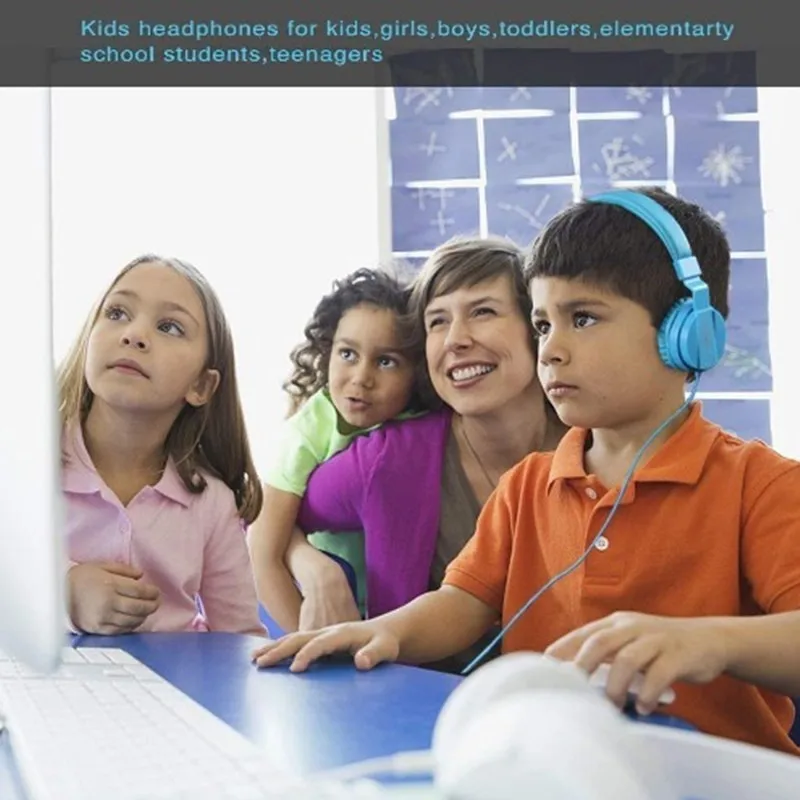 Kids Headset Lightweight Stereo Foldable Wired Headphone for Children Gifts Adjustable Headband Headsets for Phones Tablet Music