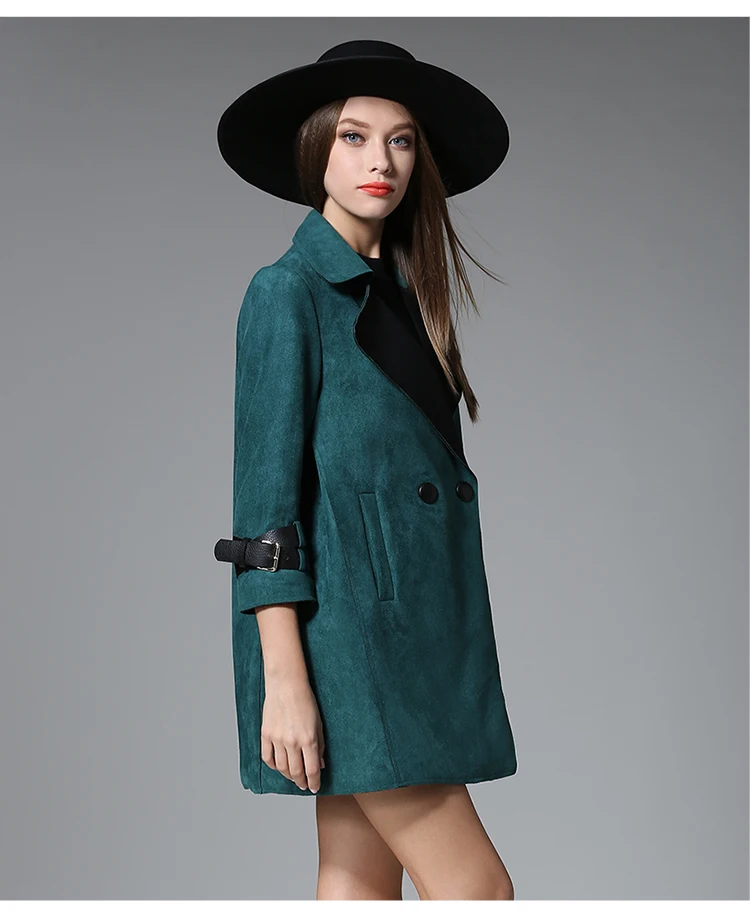 Zaooye/Soap Leaf Europe New Style Winter Elegant Slimming Suede Mid-length Loose-Fit Trench Coat WOMEN'S Coat