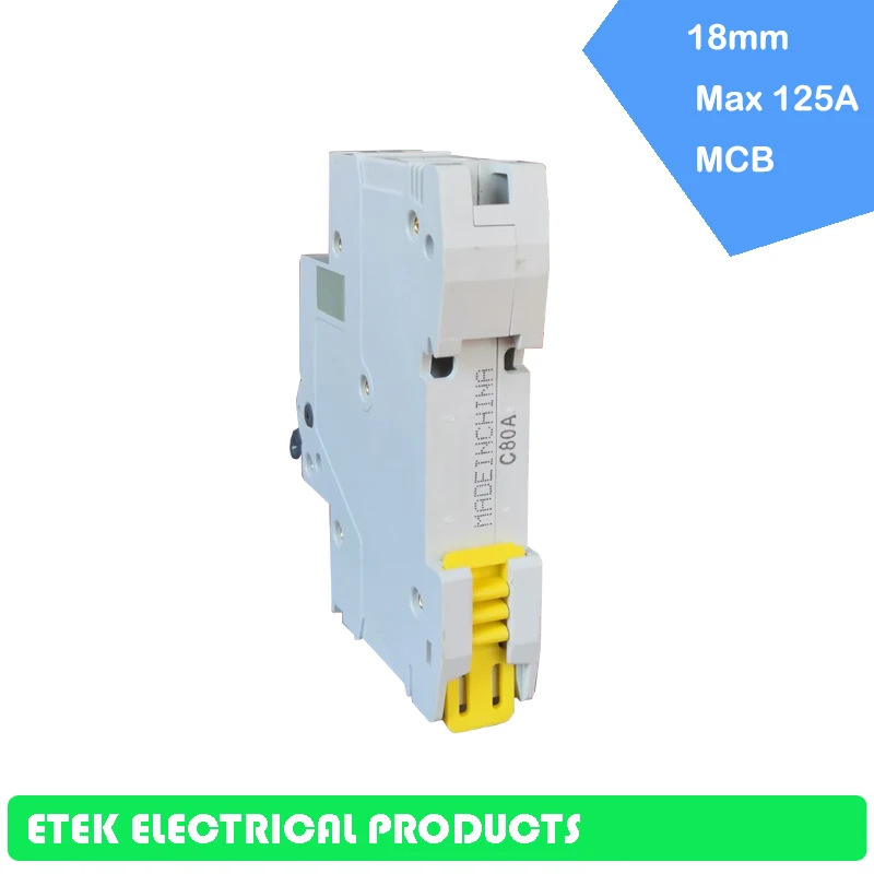 MCB EKM1-125S 1P 2P 3P 4P AC C Тип 230/400 В~ 50 Гц/60 Гц Мини автоматический выключатель 63A 80A 100A 125A